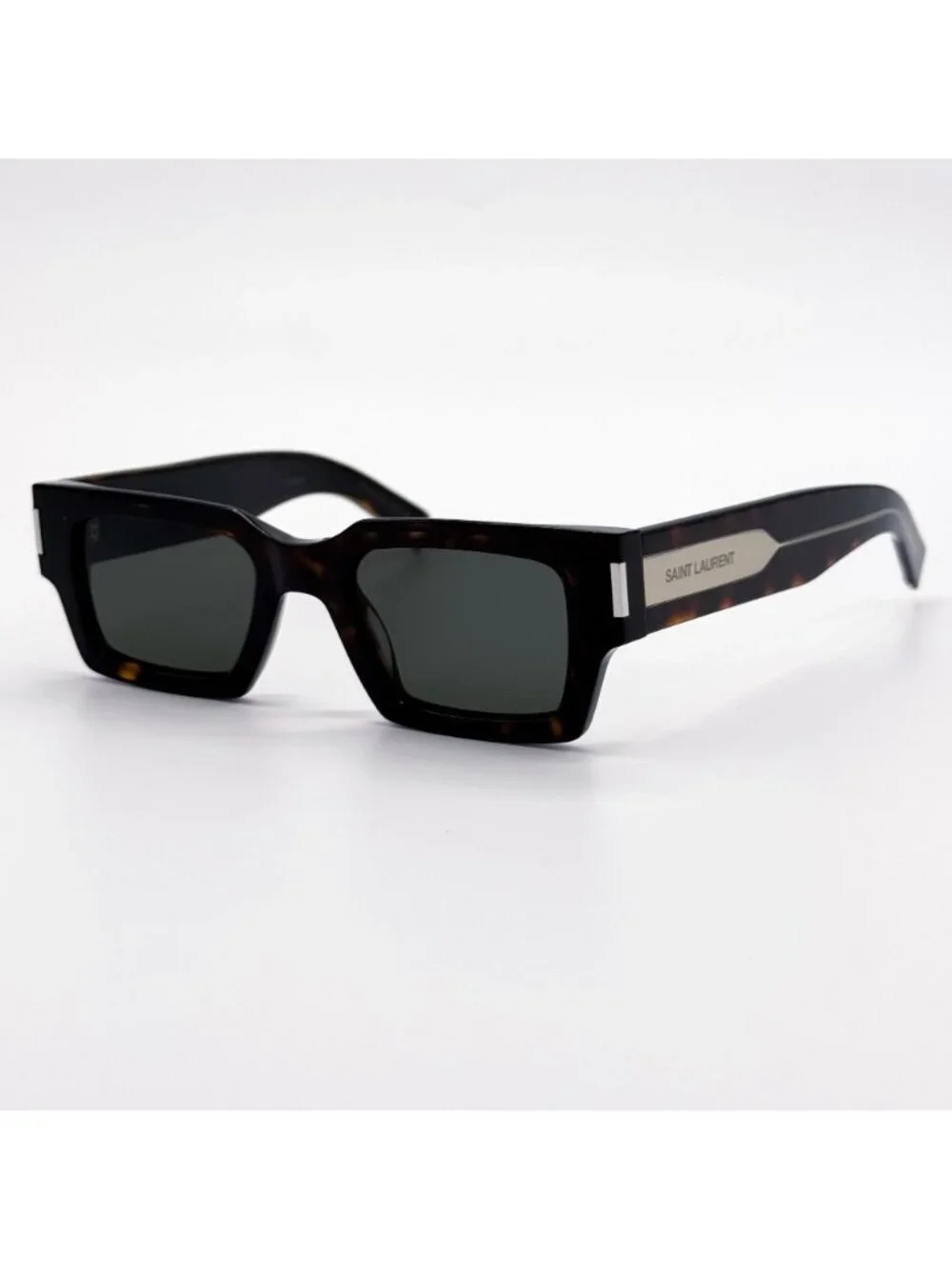 New Saint Laurent Unisex Sunglasses Havana Gray Square SL572 002